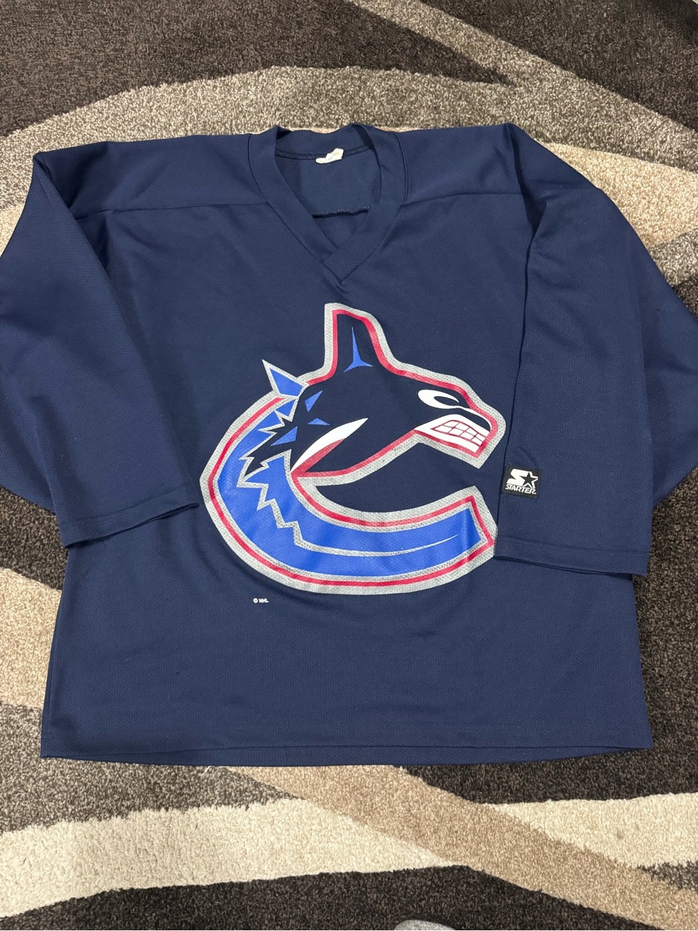 STARTER Navy Vancouver Canucks Kids Hockey Jersey Top